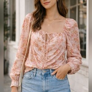 NWT Free People Hillary Printed Top Size XS